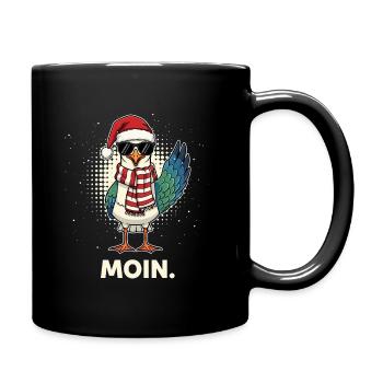 Seagull Santa Claus - Full Colour Mug - black - Right
