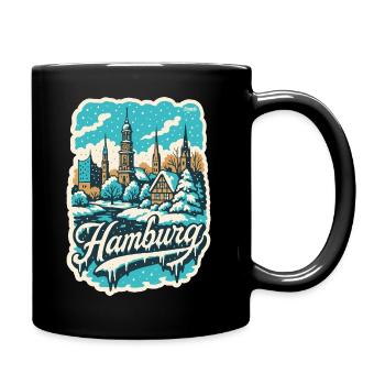 Paysage hivernal de Hambourg - Mug uni - noir - Droite
