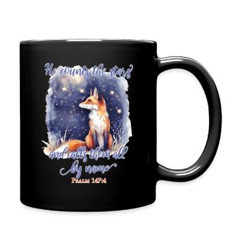Fuchs Bibelvers Christlich - Tasse einfarbig - Schwarz - Rechts