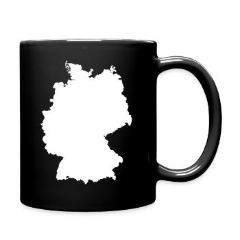 Deutschland Karte Silhouette Kontur - Tasse einfarbig - Schwarz - Rechts
