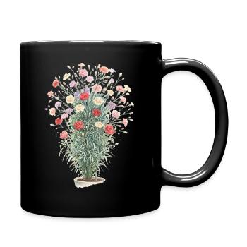 Bouquet d’œillets romantique - Mug uni - noir - Droite