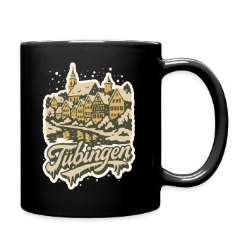 Tübingen Winter Illustration - Full Colour Mug - black - Right