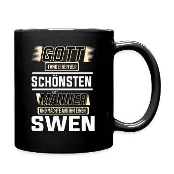 Swen the Most Beautiful Man Shaped by God Design - Full Colour Mug - black - Right
