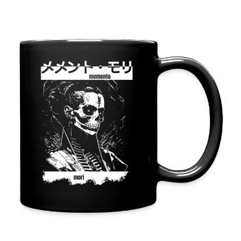 Memento Mori Skelett - Tasse einfarbig - Schwarz - Rechts