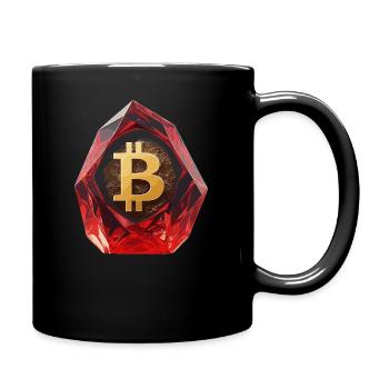 Gemstone Bitcoin Symbol Cryptocurrency - Full Colour Mug - black - Right