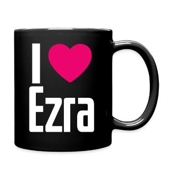 I Love Ezra Pink Heart I Love Ezra - Full Colour Mug - black - Right