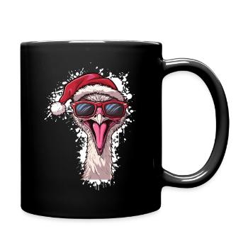 Strauß Weihnachten Lustig - Tasse einfarbig - Schwarz - Rechts