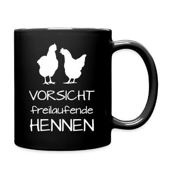 Beware of free-range hens - Full Colour Mug - black - Right