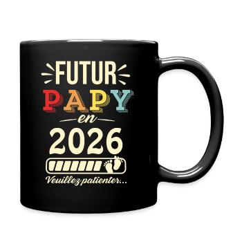 Futur Papy 2026 T-shirt Humoristique Bébé à Venir - Mug uni - noir - Droite