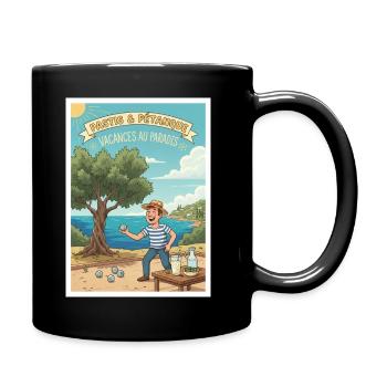 Urlaub im Pastis Pétanque Paradise - Tasse einfarbig - Schwarz - Rechts