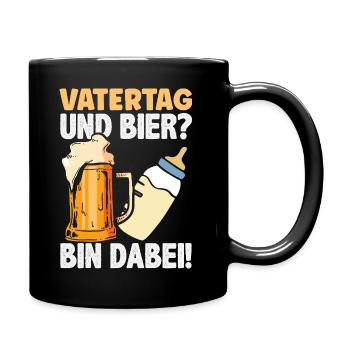 Drôle de cadeau de fête des pères papa bière - Mug uni - noir - Droite