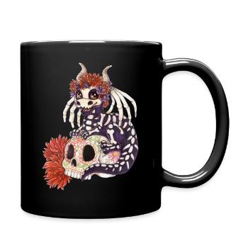 Manga Chibi Dragon La Catrina Day of the Dead - Full Colour Mug - black - Right