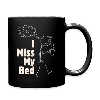 Le lit me manque – des graphismes drôles avec du café - Mug uni - noir - Droite