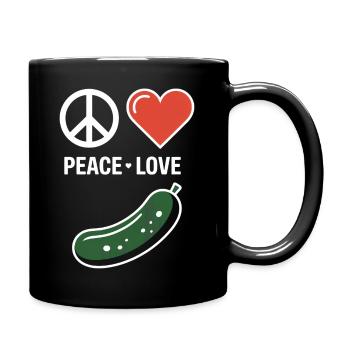 Peace Love Cucumber Drôle de cornichon Dicton - Mug uni - noir - Droite