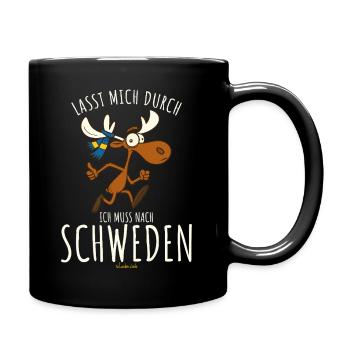 Lasst mich durch ich muss nach Schweden - Tasse einfarbig - Schwarz - Rechts
