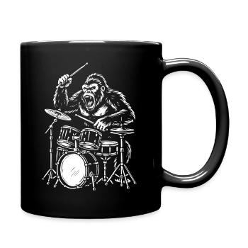 Gorilla Drum Fury - Full Colour Mug - black - Right