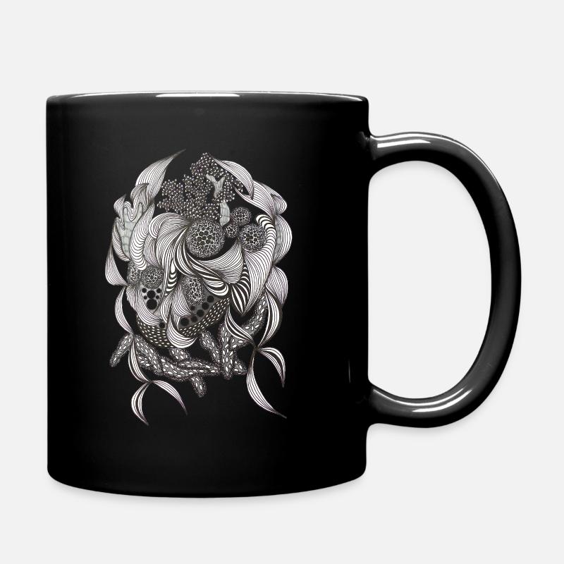 Motif de flore noire et blanche - Mug uni - noir