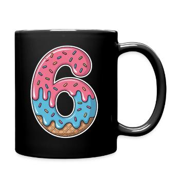 Eis Zahl 6 Geburtstag Streusel Party - Full Colour Mug - black - Right