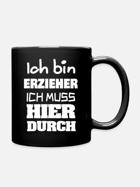 Erzieher - Tasse einfarbig - Schwarz