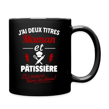 Pastry Mom Two Titles Humor Gift - Full Colour Mug - black - Right