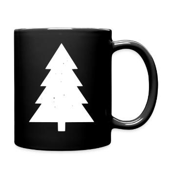 Minimalist Christmas Tree Icon Vector - Full Colour Mug - black - Right