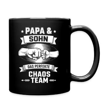 Papa & Sohn Chaos Team - Tasse einfarbig - Schwarz - Rechts