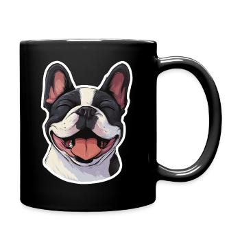 Bouledogue français heureux - Mug uni - noir - Droite