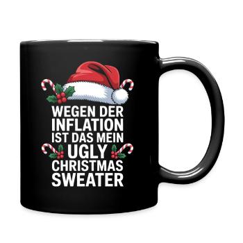 L’inflation rencontre le moche pull de Noël - Mug uni - noir - Droite