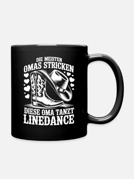 Oma tanzt Linedance - Tasse einfarbig - Schwarz