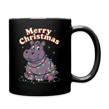 Hippopotames du Zoo de Noël d’Afrique Joyeux Noël - Mug uni - noir - Droite