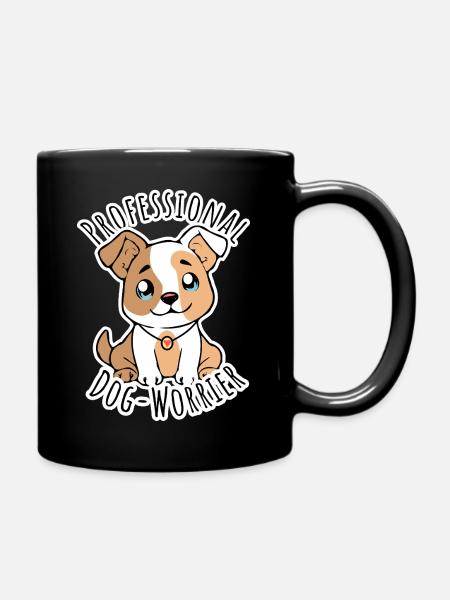 Worrying about the dog, Professional Dog Worrier! - Full Colour Mug - black