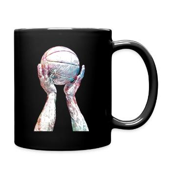 Basketball sport art #basketball - Full Colour Mug - black - Right