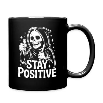 Motif squelette Stay Positive - Mug uni - noir - Droite