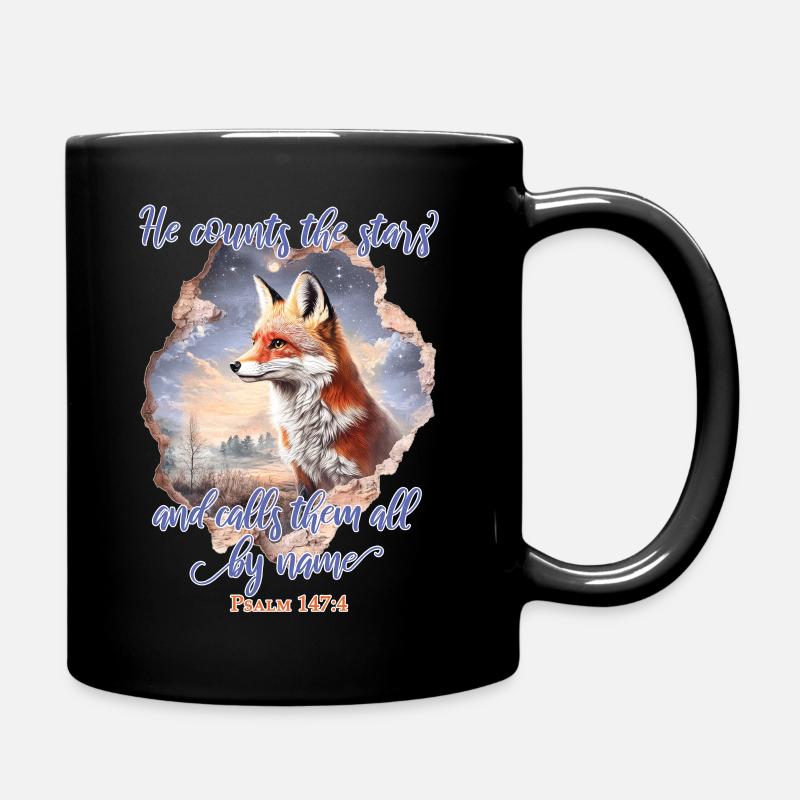 Fox Bible Verse Christian - Full Colour Mug - black