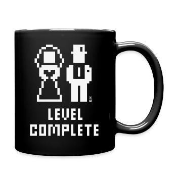 Niveau complété (Mariage / Enterrement de vie de garçon / Pixel / Gras / W) - Mug uni - noir - Droite