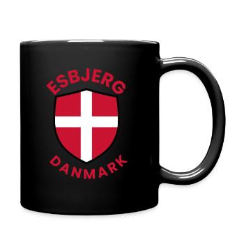 Bouclier du Danemark d’Esbjerg avec drapeau danois - Mug uni - noir - Droite