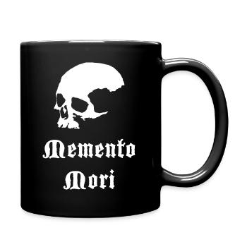 Schädel Memento Mori Gothic Druck - Tasse einfarbig - Schwarz - Rechts