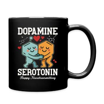 Conception d’un câlin à la dopamine et sérotonine - Mug uni - noir - Droite