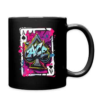 Pik-Ass-Karte - Tasse einfarbig - Schwarz - Rechts
