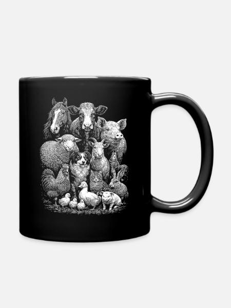 Animaux de la ferme - Mug uni - noir
