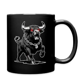 Bitcoin Bull Red Laser Eyes Crypto Bull Run - Full Colour Mug - black - Right