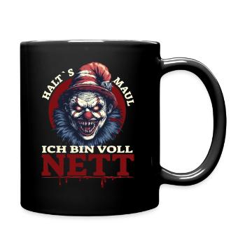 Halts Maul - Ich bin voll Nett - Tasse einfarbig - Schwarz - Rechts