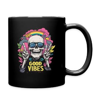 Skull Rainbow - Full Colour Mug - black - Right