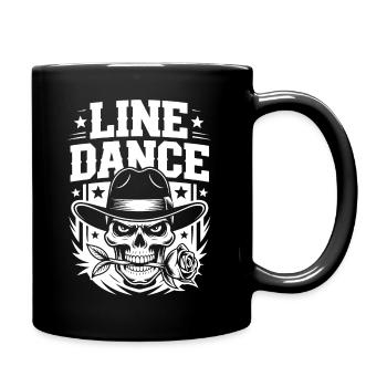 Line Dance Skeleton with Rose - Full Colour Mug - black - Right