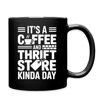 Tag des Kaffee-Secondhand-Ladens - Tasse einfarbig - Schwarz - Rechts
