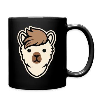 Minimal Alpaka Icon – Clean Streetwear Design - Tasse einfarbig - Schwarz - Rechts