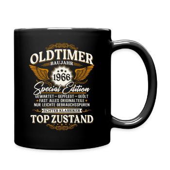 Oldtimer 1966 Baujahr 60. Geburtstag Geschenk - Tasse einfarbig - Schwarz - Rechts