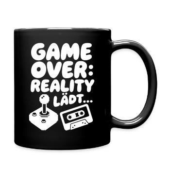Game Over Reality - Tasse einfarbig - Schwarz - Rechts