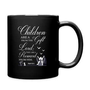 Les enfants sont un verset biblique offert - Mug uni - noir - Droite