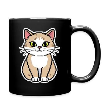 Cat Pixel Art - Full Colour Mug - black - Right